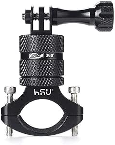 HSU ハンドルバー gopro ハンドルバー 自転車 ホルダーマウント アルミ製シートポスト カメラホルダー 360°回転 GoPro Hero13/12/11/10/9/8/7/6/5対応 及び他のアクションカメラアクセサリー (ブラック)