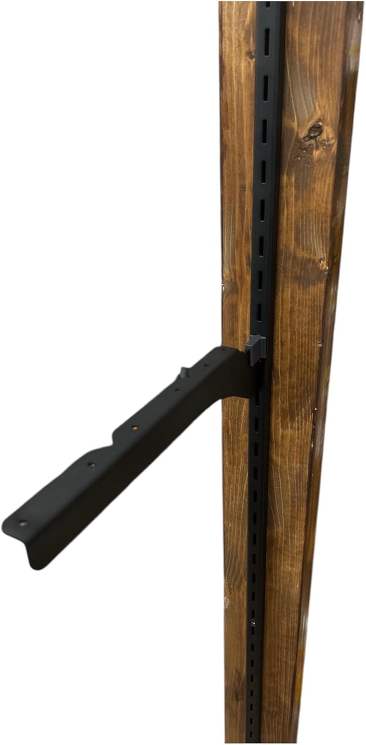 和気産業(Waki Sangyo) 1X4ピラシェル棚受 棚受け金具 1X4材 3枚用 右 256mm ピラシェルシリーズ 棚板 壁面 収納 1枚入 黒 WPS009